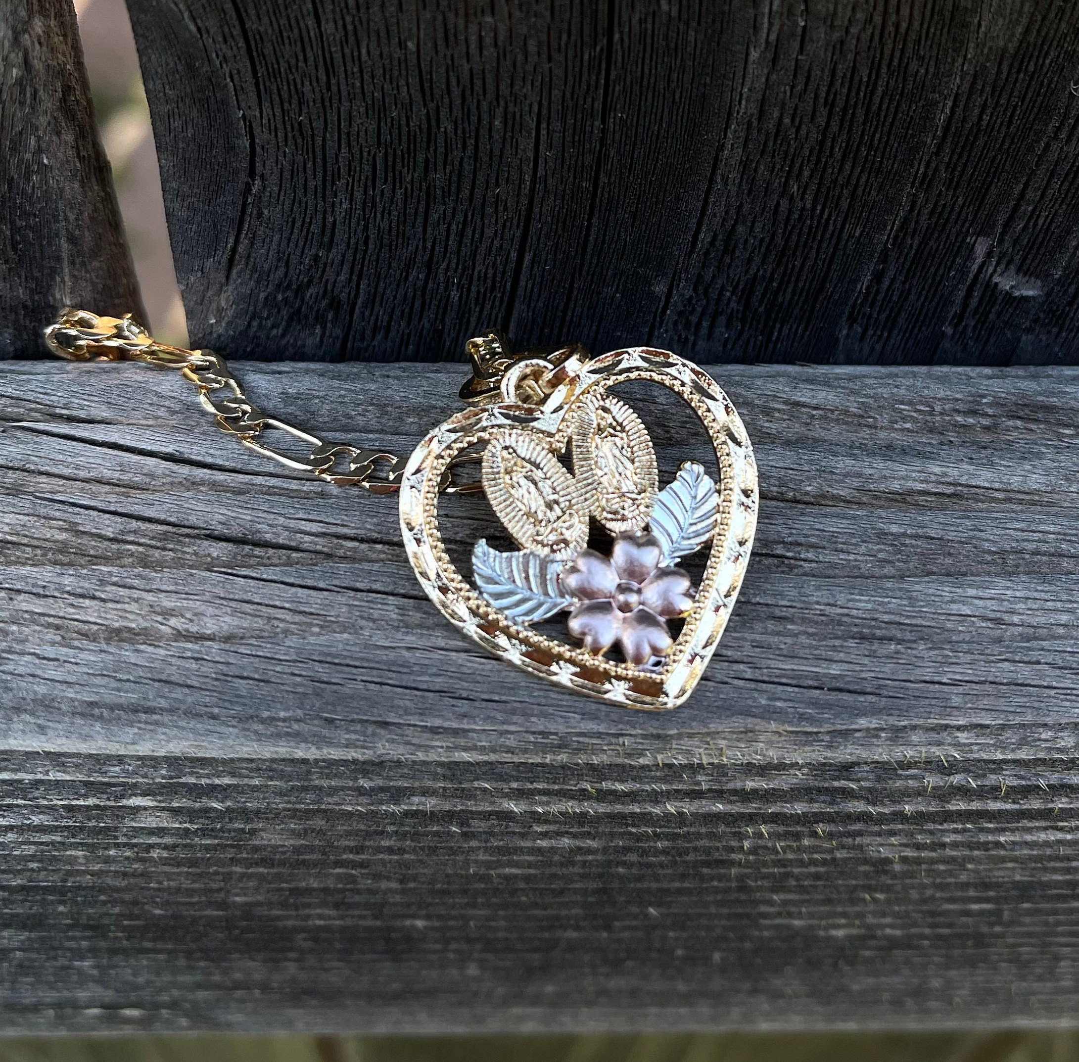 Our Lady of Guadalupe Gold Necklace. Gold Filled. Virgen De