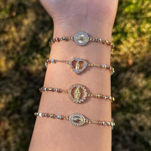 Pulsera Rosario Nuestra Señora de Guadalupe. Rosario. Rosario. Rosario Chapado en Oro. Oro laminado. Rosario de la virgen de guadalupe