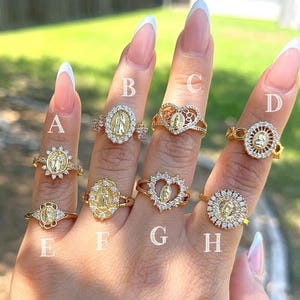 Our Lady of Guadalupe Gold Rings- Gold Plated Jewerly- Anillos De la Virgen De guadalupe - Gold dipped 14K Bracelet. Gold plated jewelry
