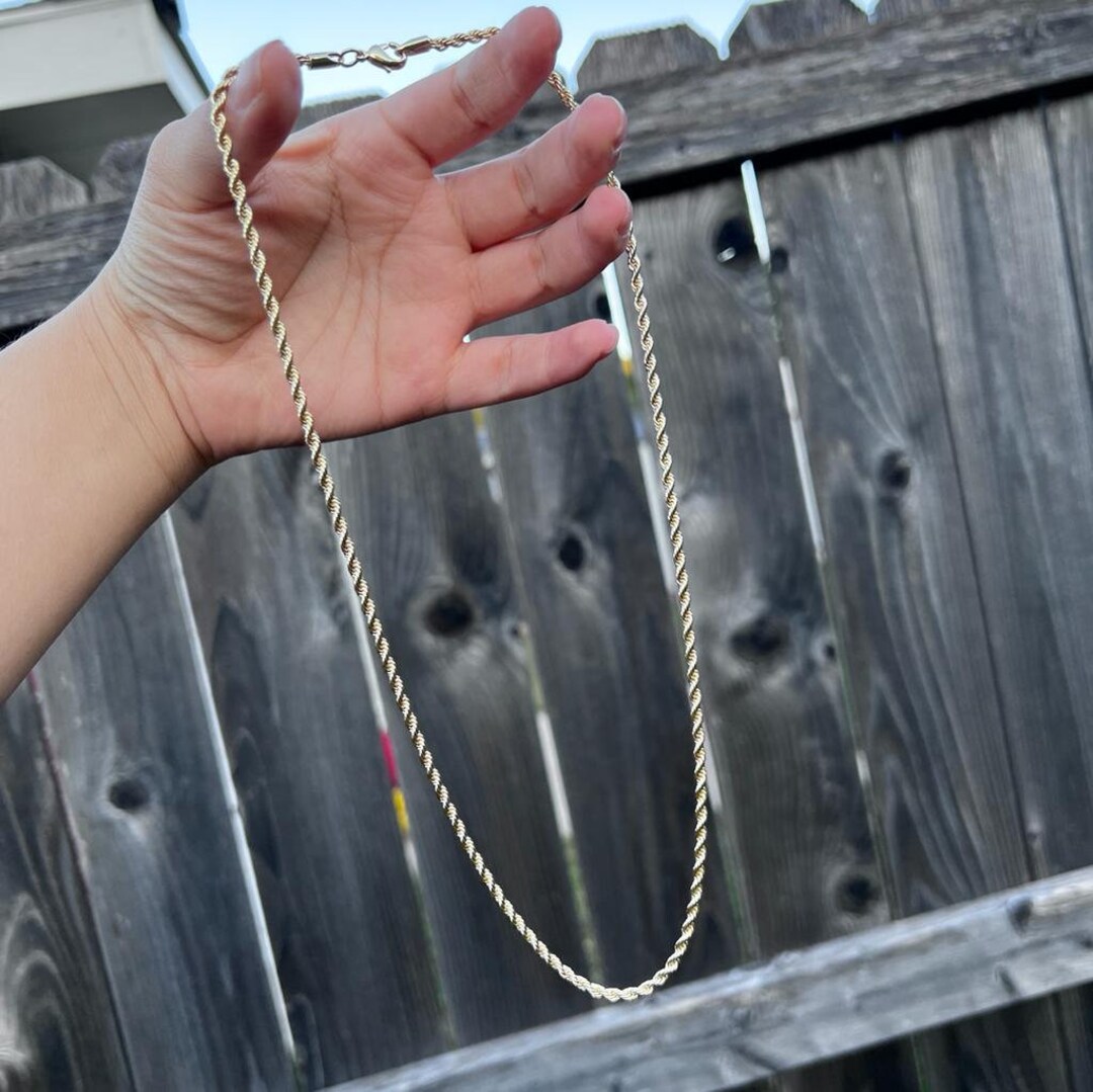 Rope Chain. Gold Plated. Gold Plated Chain. Rope Gold Plated Jewerly ...