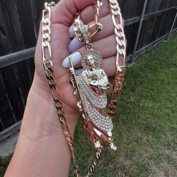 Saint Thaddeus Gold Necklace. Gold Filled. San Judas Tadeo 