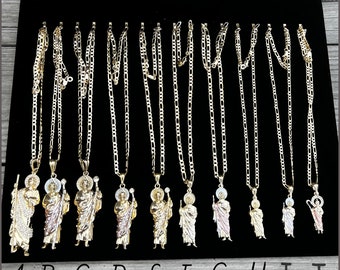 Saint Thaddeus Gold Necklace. Gold plated. Gold Filled. San Judas Tadeo Cadena de Oro Laminado. Gold. Gold plated Jewerly. Joyeria de Oro.
