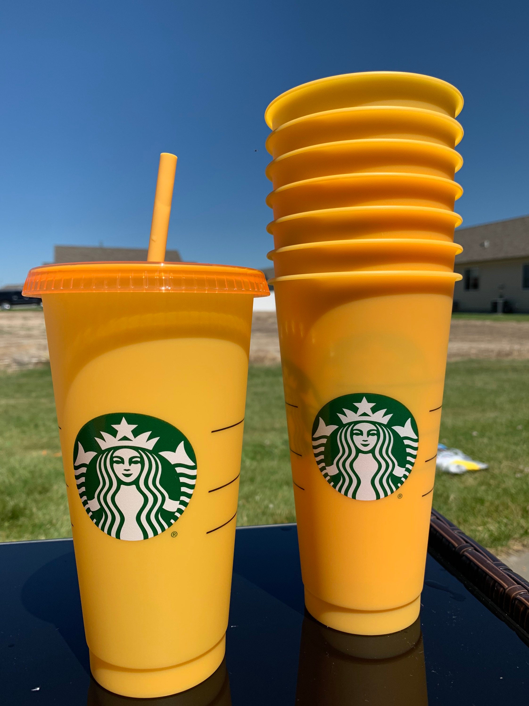LIMITED EDITION Starbucks color changing cup in yellow. Etsy