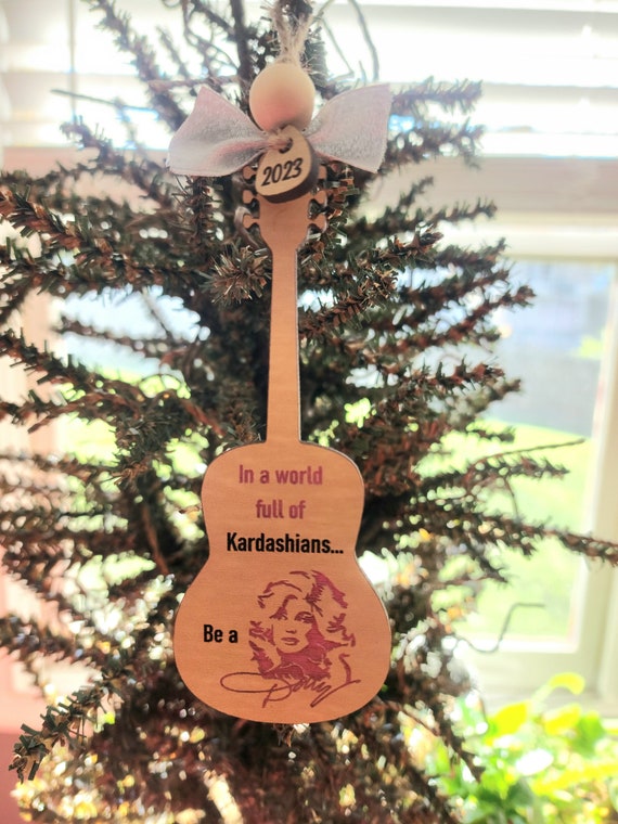 Dolly Parton Ornament Christmas Anti-kardashian Guitar