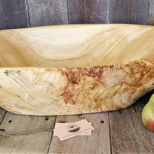 Extra large handmade cottonwood bowl / Rustic wooden fruit bowl / Decorative hand carved catchall bowl / 5th anniversary gift