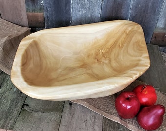 Large handmade cottonwood fruit bowl / Hand carved decorative wood bowl / Perfect 5th anniversary gift