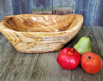 One of a kind spalted wood bowl / Hand carved wooden fruit bowl / Rustic decor catchall bowl / Perfect 5th anniversary gift