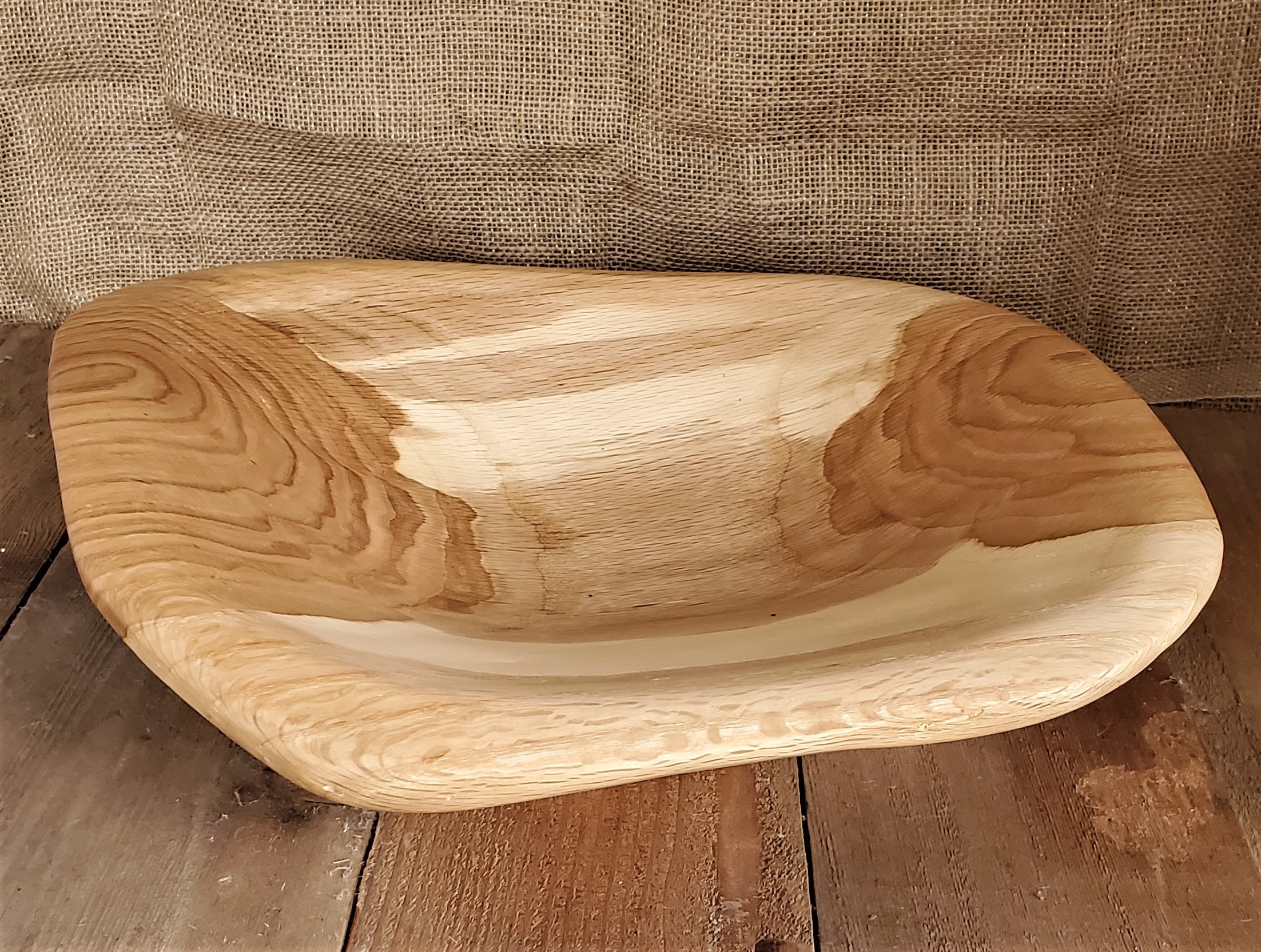 Handmade solid oak wooden bowl / Rustic hand carved wooden Etsy