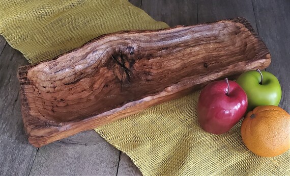 Rustic Oak Hand Carved Wooden Dough Bowl / Antique Vintage - Etsy