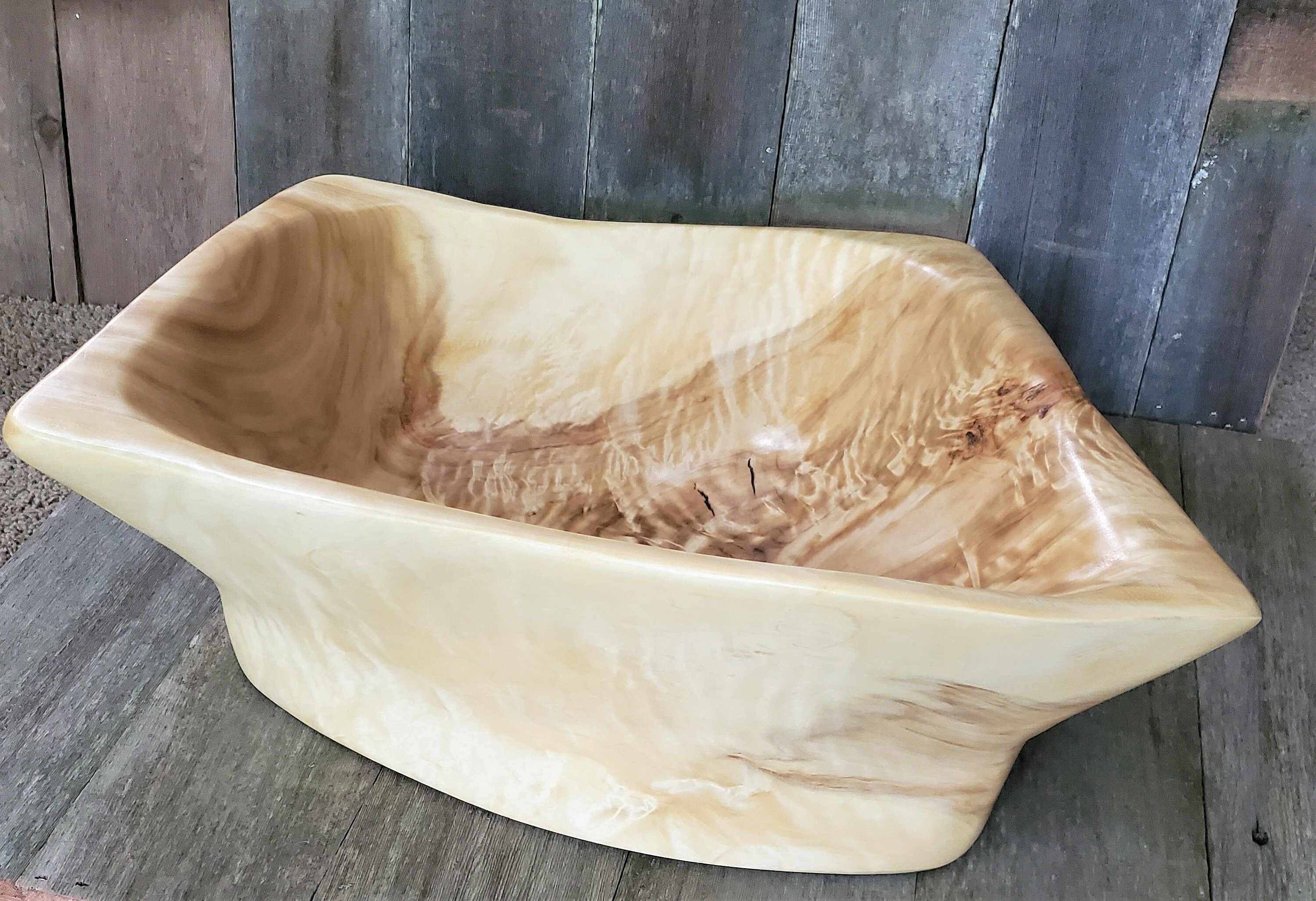 Extra large handmade solid wood bowl / Huge hand carved food Etsy