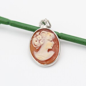 Hand Craved Cameo Pendant, Silver925 Pendant, Hand Carved Shell Pendant, Antique Pendant , Italian Jewelery, Carved Art, Tiny Cameo Pendant