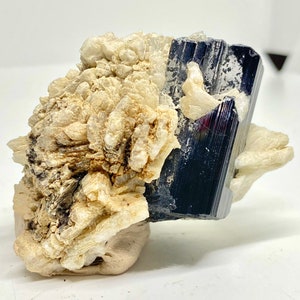 Black Tourmaline Crystal  With Feldspar , Natural Schrol Specimen from Skardu Pakistan - 174 gram , 61*63*49 mm