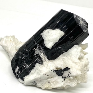 Black Tourmaline Crystal  With Feldspar , Natural Schrol Specimen from Skardu Pakistan - 271 gram , 77*92*60 mm