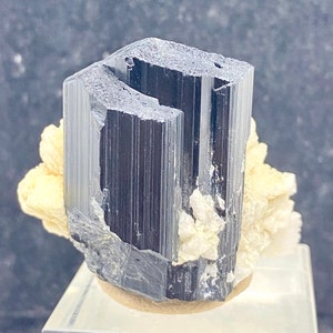 Black Tourmaline Crystal on feldspar , Natural Schrol Specimen from Skardu Pakistan - 139 gram , 52*63*44 mm
