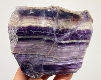 Fluorite Slice Rainbow Fluorite Slab  Fluorite Polished Slab, Slice  Crystal Healing Gemstone 162 Grams 72*89*11mm
