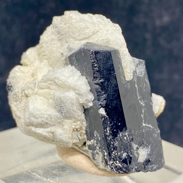 Black Tourmaline Crystal  With Feldspar , Natural Schrol Specimen from Skardu Pakistan - 56 gram , 42*44*33 mm