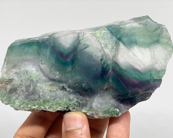 Fluorite Crystal slabs rainbow fluorite crystal Fluorite slice healing crystal  Rainbow Fluorite slice  fluorite specimen 132*73*13mm 296GR
