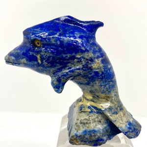 Handcarved Genunie Lapis Lazuli Fish Figurine - Decorative - Collectible - Handmade - 137.7 Gram - 76*52*35 mm