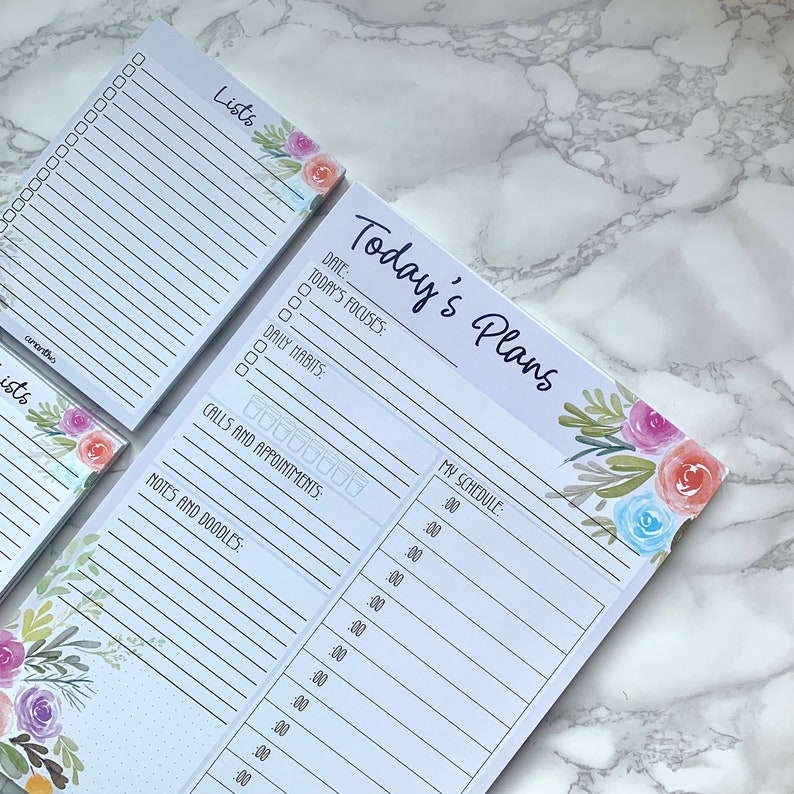 Floral Daily Planner A4 Planning Pad for Busy People Daily Etsy UK