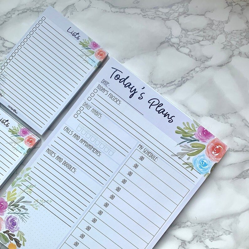 Floral Daily Planner A4 Planning Pad For Busy People Daily Etsy UK