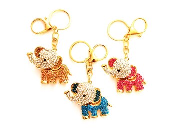 Keychains - Rhinestones Elephant Keychains