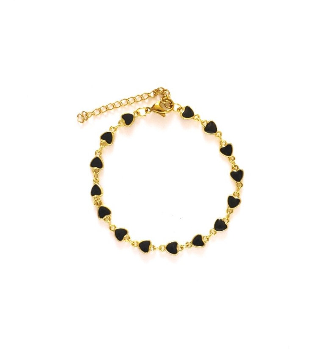 BH-01 BLACK CHECKERED HEART  CHARM main image 1
