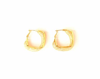 Earrings - Geometric Gold Sparkling Hoop Earrings