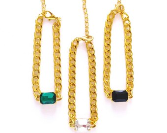 Bracelets - Gemstone Curb Chain Bracelets
