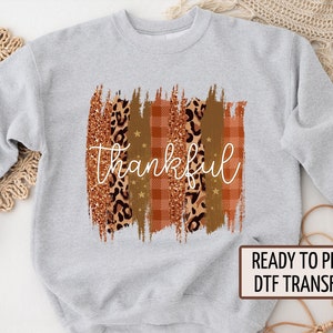 Thankful Brushstrokes, DTF Transfers, Ready to Press, T-shirt Transfers, Heat Transfer, Direct to Film, Fall DTF Transfers, fall