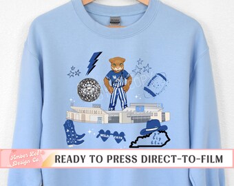 Football DTF Transfers, Ready to Press, T-shirt Transfers, Heat Transfer, Direct to Film, Fall DTF Transfers, Blue Wildcats, Kentucky, KY