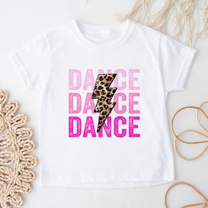 Dance DTF Transfers, Ready to Press, T-shirt Transfers, Heat Transfer, Direct to Film, Leopard Lightning Bolt, Pink Dance Stacked