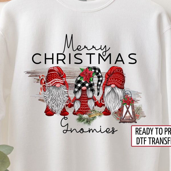Merry Christmas Gnomies, DTF Transfers, Ready to Press, T-shirt Transfers, Heat Transfer, Direct to Film, Christmas Gnomes