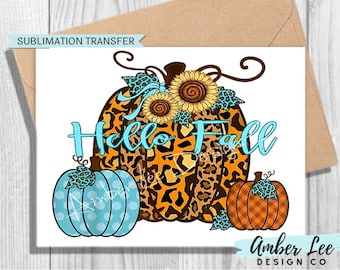 Sublimation Transfer, Ready to Press, Leopard Print, Happy Fall, Fall Transfers, Tshirt Prints, Tshirt Transfers, Shirt Transfers, Pumpkin