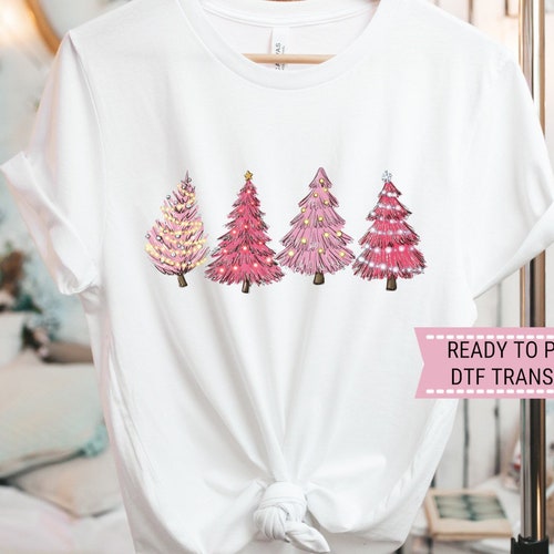 Pink Trees DTF Transfers Ready to Press Tshirt Transfers Etsy
