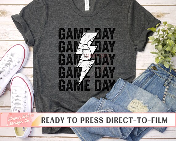 Volleyball Game Day Lightning Bolt, DTF Transfer, Ready to Press, T-shirt Transfers, Heat Transfer, Direct to Film, Shirt Transfer, Prints