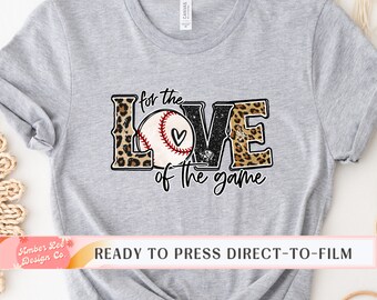 Baseball DTF Transfers, Ready to Press, T-shirt Transfers, Heat Transfer, Baseball Direct to Film, For the Love of the Game, Heart