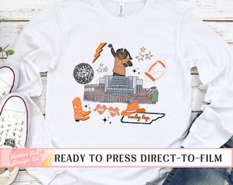 Tennessee Collage DTF Transfers, Ready to Press, T-shirt Transfers, Heat Transfer, Direct to Film, Fall DTF Transfers, Tennessee Football
