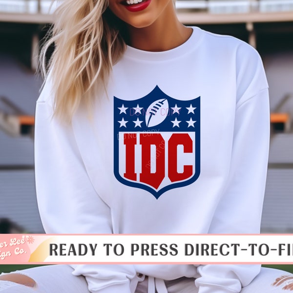 Football DTF Transfers, Ready to Press, Super Bowl T-shirt Transfers, Heat Transfer, Direct to Film Prints, IDC Football Logo