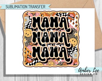 Ready To Press, Sublimation Transfers, DIY Shirt, Sublimation, Transfers Ready To Press, Heat Transfer Designs, Retro Mama Checkered Smiley