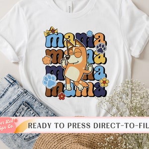 Mama Direct to Film, DTF Transfers, Ready to Press, T-shirt Transfers, Heat Transfer, Direct to Film,  Mama Mini Set, Blue