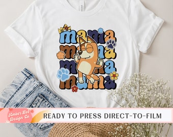 Mama Direct to Film, DTF Transfers, Ready to Press, T-shirt Transfers, Heat Transfer, Direct to Film,  Mama Mini Set, Blue