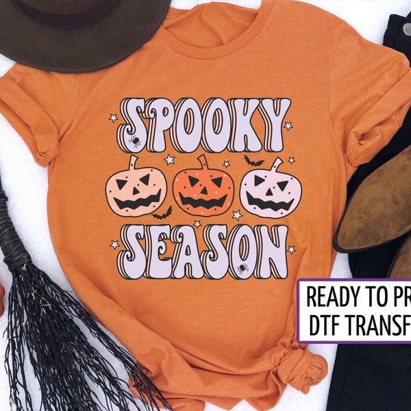 Spooky Season Jack-O-Lantern DTF Transfers, Ready to Press, T-shirt Transfers, Heat Transfer, Direct to Film, Halloween Transfers, Pumpkin