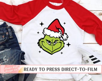 Christmas DTF Transfers, Ready to Press, T-shirt Transfers, Heat Transfer, Direct to Film, Red Green Christmas Movie, Santa Hat, Youth, Kids