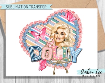 Ready To Press, Sublimation Transfers, DIY Shirt, Sublimation, Transfers Ready To Press, Heat Transfer Designs, Dolly Parton Pastel Heart
