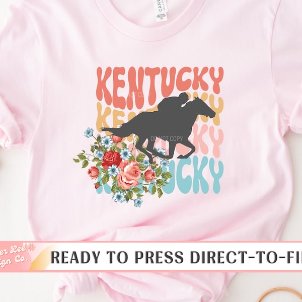 Kentucky Derby DTF Transfers, Ready to Press, T-shirt Transfers, Heat Transfer, Direct to Film, KY, Churchill Downs, Horse, Stacked Retro