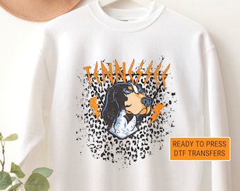 DTF Transfers, Ready to Press, T-shirt Transfers, Heat Transfer, Direct to Film, Fall DTF Transfers, Tennessee Football Leopard Print TN