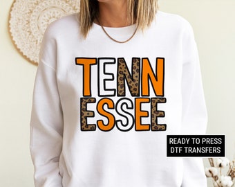 DTF Transfers, Ready to Press, T-shirt Transfers, Heat Transfer, Direct to Film, Fall DTF Transfers, Tennessee Football Leopard Print TN