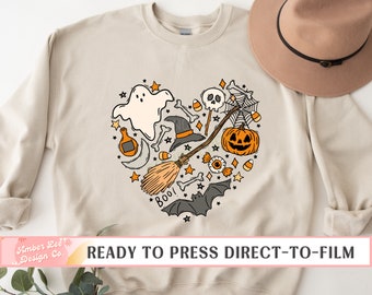 Halloween DTF Transfers, Ready to Press, T-shirt Transfers, Heat Transfer, Direct to Film, Fall DTF Transfers, Halloween Heart Collage