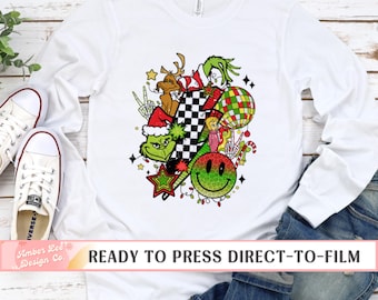 Christmas DTF Transfers, Ready to Press, T-shirt Transfers, Heat Transfer, Direct to Film, Red Green Christmas Movie, Santa Hat, Youth, Kids