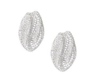 Orecchini a bottone ondulati